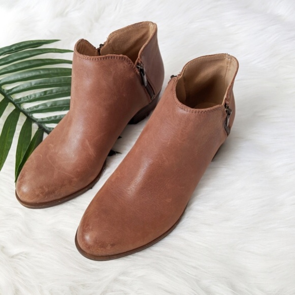 LUCKY BRAND Burklee Brown Leather Bootie Size 7.5